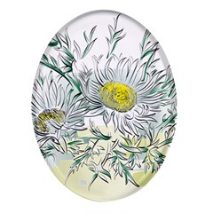 Thistle Alpine Flower Flower Plant Oval Glass Fridge Magnet (4 Pack) by Modalart