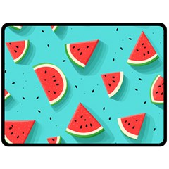 Watermelon Fruit Slice Two Sides Fleece Blanket (large)