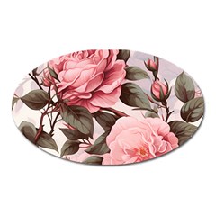 Rose Flower Seamless Oval Magnet