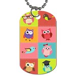 Owls Pattern Abstract Art Desenho Vector Cartoon Dog Tag (One Side)