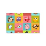 Owls Pattern Abstract Art Desenho Vector Cartoon Sticker Rectangular (10 pack)