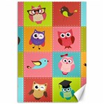 Owls Pattern Abstract Art Desenho Vector Cartoon Canvas 12  x 18 