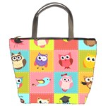 Owls Pattern Abstract Art Desenho Vector Cartoon Bucket Bag
