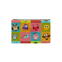 Owls Pattern Abstract Art Desenho Vector Cartoon Cosmetic Bag (small)