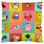 Owls Pattern Abstract Art Desenho Vector Cartoon Large Cushion Case (One Side)