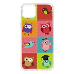 Owls Pattern Abstract Art Desenho Vector Cartoon iPhone 14 Plus TPU UV Print Case