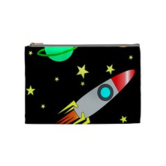 Planet Rocket Space Stars Cosmetic Bag (medium)