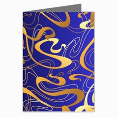 Squiggly Lines Blue Ombre Greeting Card