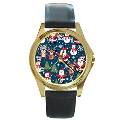 Christmas Decoration Round Gold Metal Watch