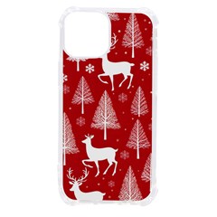 Christmas Tree Deer Pattern Red Iphone 13 Mini Tpu Uv Print Case by Ravend