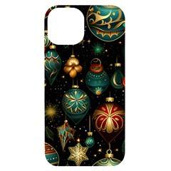 Christmas Ornaments Pattern Iphone 14 Black Uv Print Case by Ravend