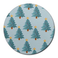 Christmas Trees Time Round Mousepad by Ravend