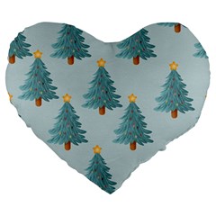 Christmas Trees Time Large 19  Premium Heart Shape Cushions by Ravend