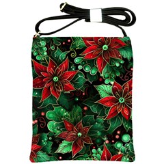 Flower Floral Pattern Christmas Shoulder Sling Bag