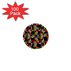 Graphic Pattern Rubiks Cube Cubes 1  Mini Buttons (100 Pack)  by Ravend