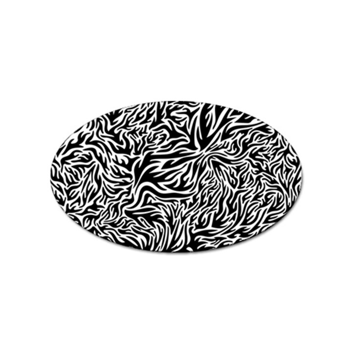 Flames Fire Pattern Digital Art Sticker (Oval)