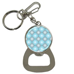 White Light Blue Gray Tile Bottle Opener Key Chain