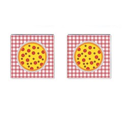 Pizza Table Pepperoni Sausage Cufflinks (square) by Ravend