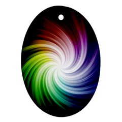 Rainbow Swirl Twirl Ornament (oval)