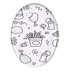 Set Chalk Out Scribble Collection Oval Glass Fridge Magnet (4 Pack) by Ravend