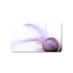 Ring Feather Marriage Pink Gold Magnet (name Card) by Amaryn4rt