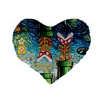 Cartoon Game Games Starry Night Doctor Who Van Gogh Parody Standard 16  Premium Heart Shape Cushions Back