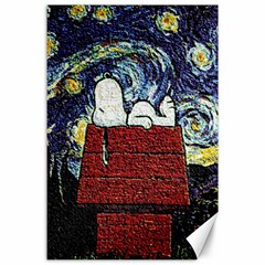 Cartoon Dog House Van Gogh Canvas 24  X 36  by Modalart