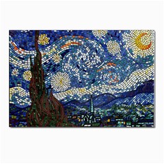 Mosaic Art Vincent Van Gogh Starry Night Postcard 4 x 6  (pkg Of 10) by Modalart