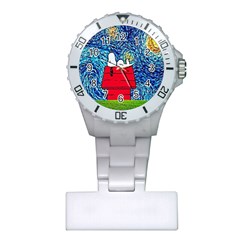 Cartoon Dog Starry Night Van Gogh Parody Plastic Nurses Watch by Modalart