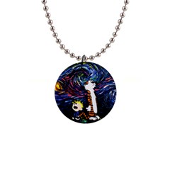 Cartoon Art Starry Night Van Gogh 1  Button Necklace by Modalart