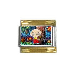 Cartoon Starry Night Vincent Van Gogh Gold Trim Italian Charm (9mm)