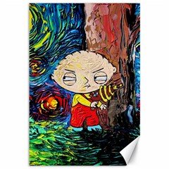 Cartoon Starry Night Vincent Van Gogh Canvas 12  X 18 