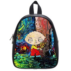 Cartoon Starry Night Vincent Van Gogh School Bag (small)