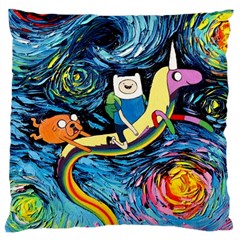 Adventure Time Art Starry Night Van Gogh Large Cushion Case (one Side) by Modalart