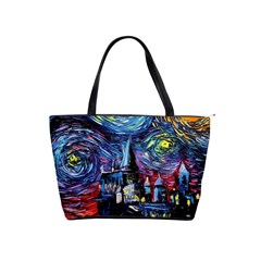Castle Hogwarts Starry Night Print Van Gogh Parody Classic Shoulder Handbag