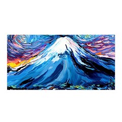 Mount Fuji Art Starry Night Van Gogh Satin Wrap 35  X 70  by Modalart