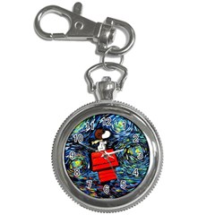 Dog Flying House Cartoon Starry Night Vincent Van Gogh Parody Key Chain Watches by Modalart