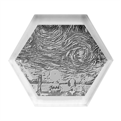 Cartoon Dog Vincent Van Gogh s Starry Night Parody Hexagon Wood Jewelry Box by Modalart