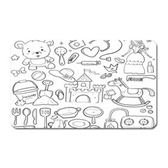 Baby Hand Sketch Drawn Toy Doodle Magnet (rectangular) by Pakjumat