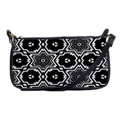 Black And White Pattern Background Structure Shoulder Clutch Bag by Pakjumat