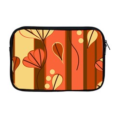 Amber Yellow Stripes Leaves Floral Apple Macbook Pro 17  Zipper Case by Pakjumat