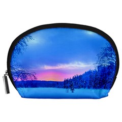 Winter Landscape Snow Forest Trees Accessory Pouch (large) by Amaryn4rt