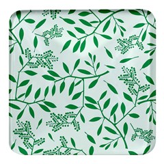 Leaves Foliage Green Wallpaper Square Glass Fridge Magnet (4 Pack) by Amaryn4rt