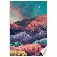 Adventure Psychedelic Mountain Canvas 12  X 18  by Modalart