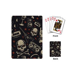 Grunge Seamless Pattern With Skulls Playing Cards Single Design (mini)