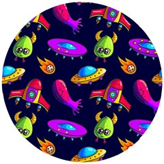 Space Pattern Wooden Puzzle Round