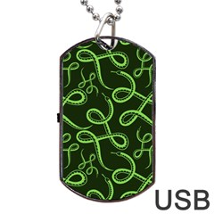 Snakes Seamless Pattern Dog Tag Usb Flash (one Side) by Bedest