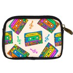 Seamless Pattern With Colorful Cassettes Hippie Style Doodle Musical Texture Wrapping Fabric Vector Digital Camera Leather Case Back