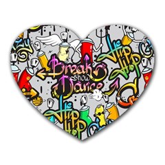 Hip Hop Background Heart Mousepad