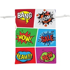 Pop Art Comic Vector Speech Cartoon Bubbles Popart Style With Humor Text Boom Bang Bubbling Expressi Lightweight Drawstring Pouch (xl)